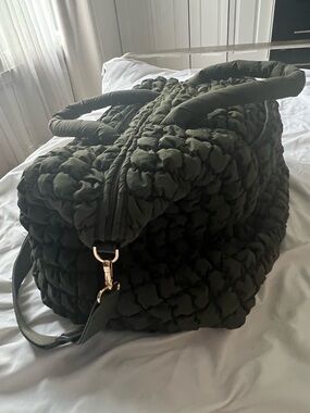 A New Day - Olive Quilted Travel Tote Bag